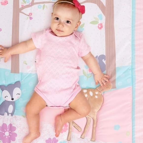 Parents Choice Girls Woodland Animal Ultra Soft Nursery Crib Blanket Bedding - Picture 5 of 7